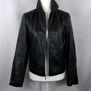 Wilsons Black Leather Zip Up Jacket M